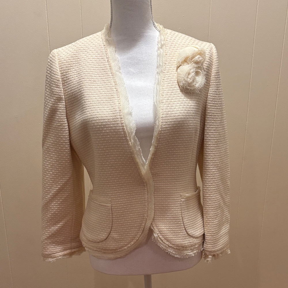Banana Republic Cream Textured Blazer